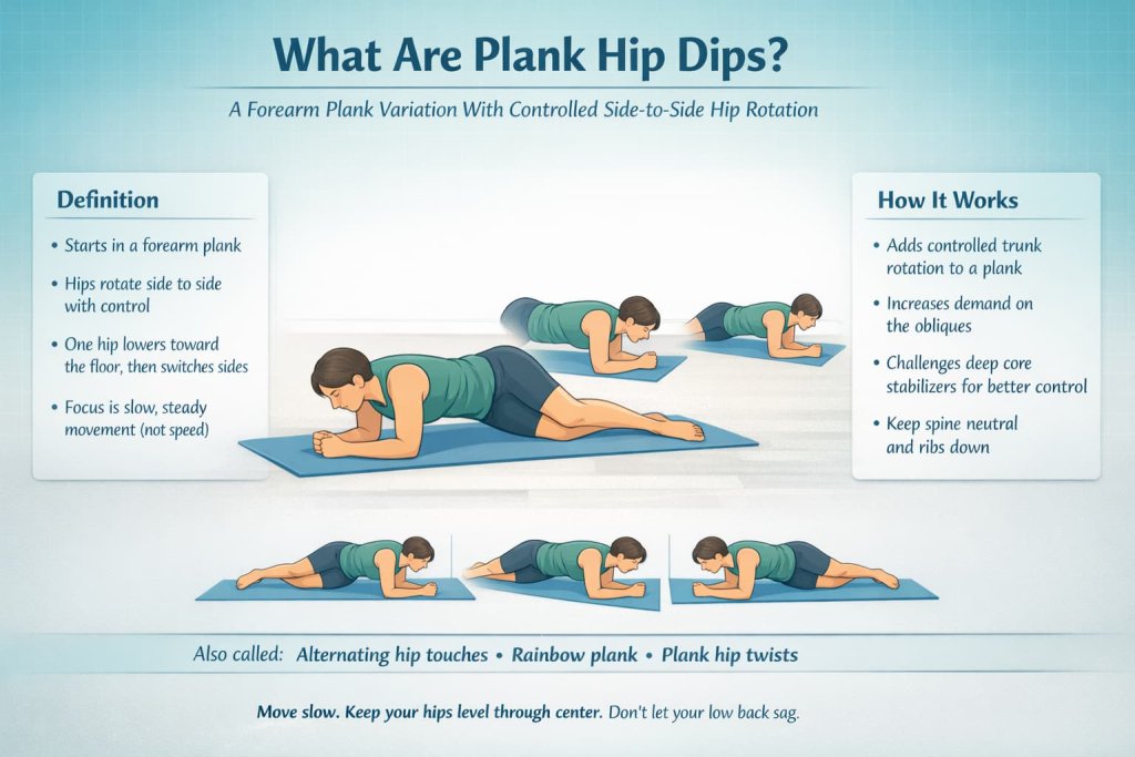 What are plank hip dips