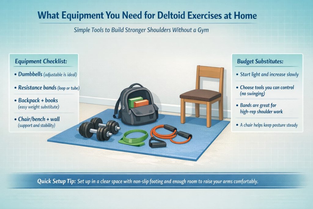 What equipment you need for deltoid exercises at home