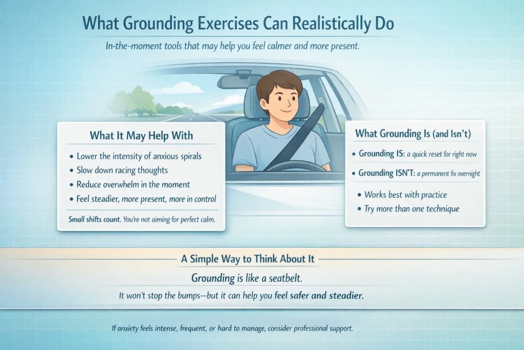 What grounding exercises can realistically do