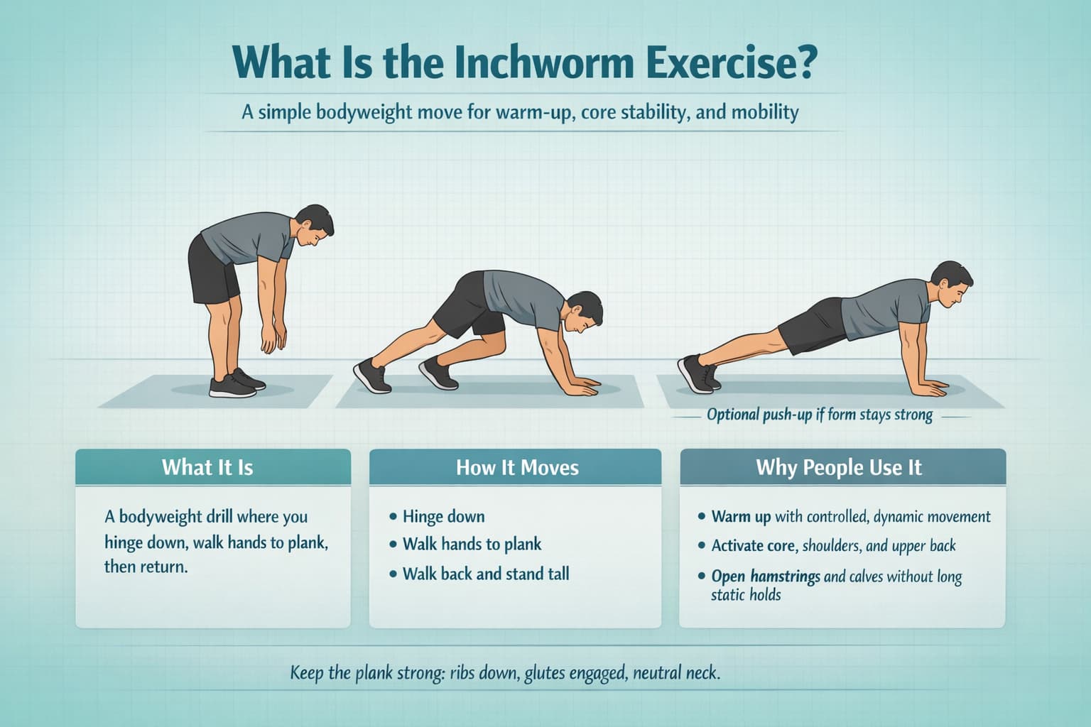 Inchworm Exercise How To Do It Correctly Benefits Variations