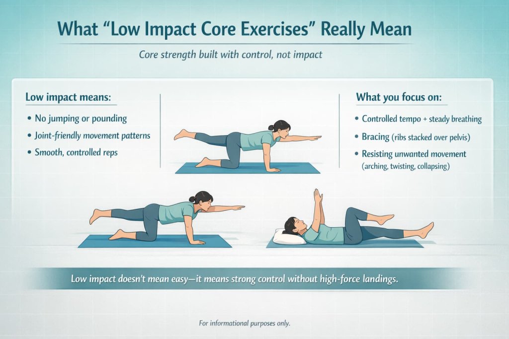 What “low impact core exercises” really mean