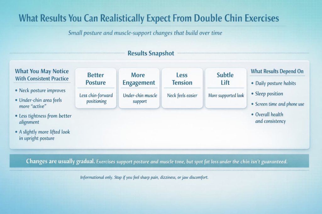 What results you can realistically expect from double chin exercises