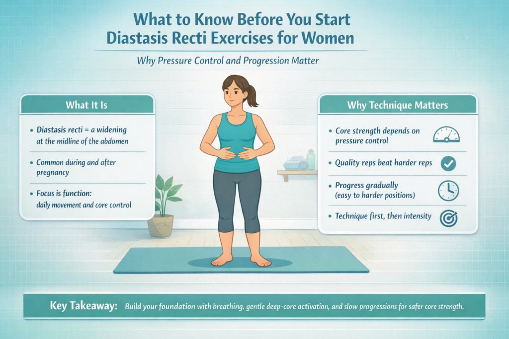 What to know before you start diastasis recti exercises for women