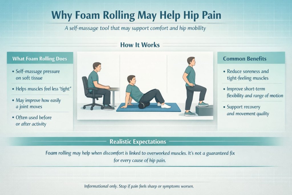 Why foam rolling may help hip pain