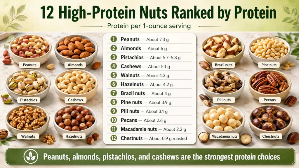 12 High-Protein Nuts Ranked by Protein