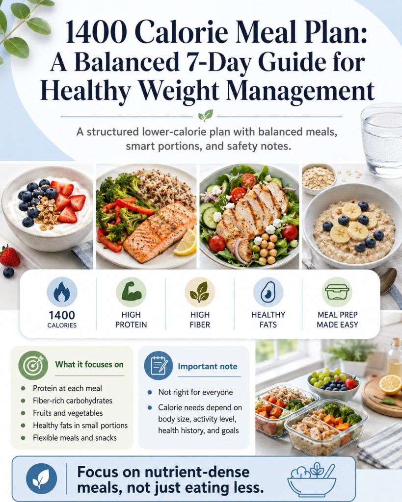 1400 Calorie Meal Plan: 7-Day Guide for Weight Management