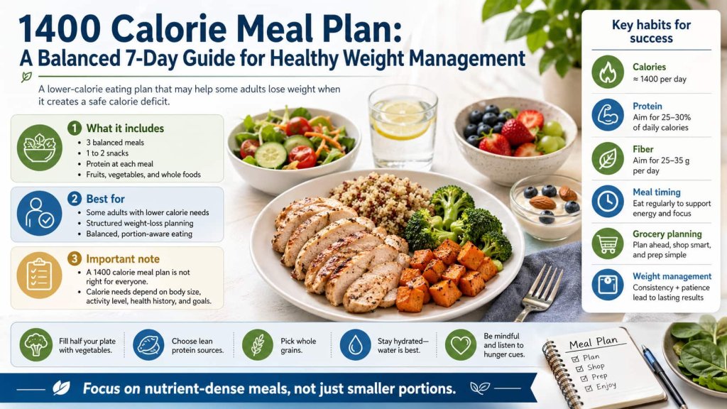 1400 Calorie Meal Plan: 7-Day Guide for Weight Management