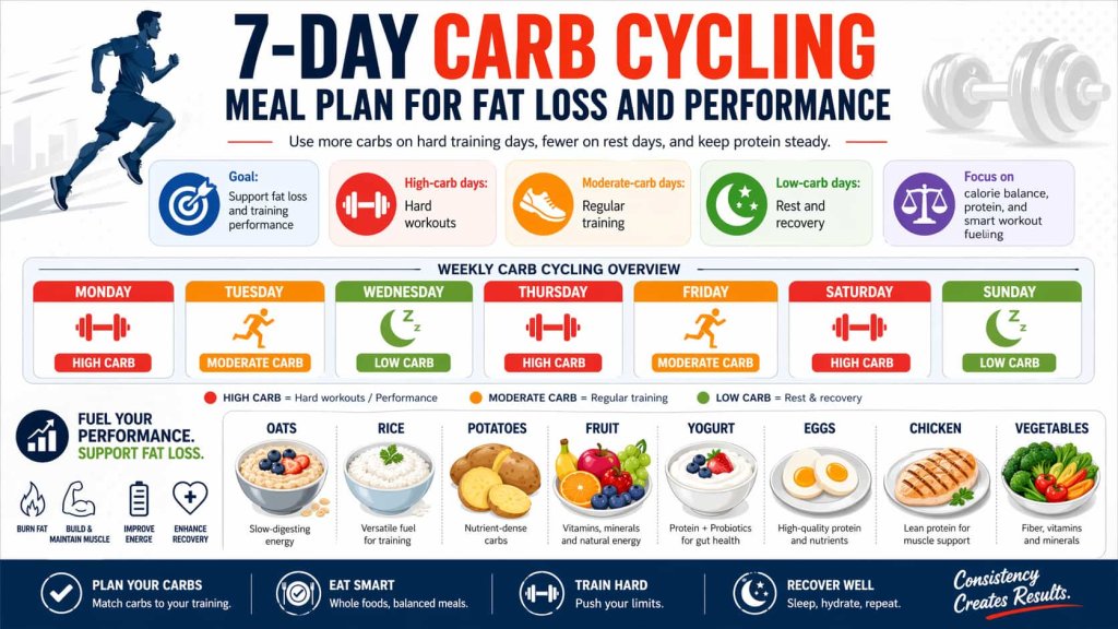 7-Day Carb Cycling Meal Plan for Fat Loss and Performance