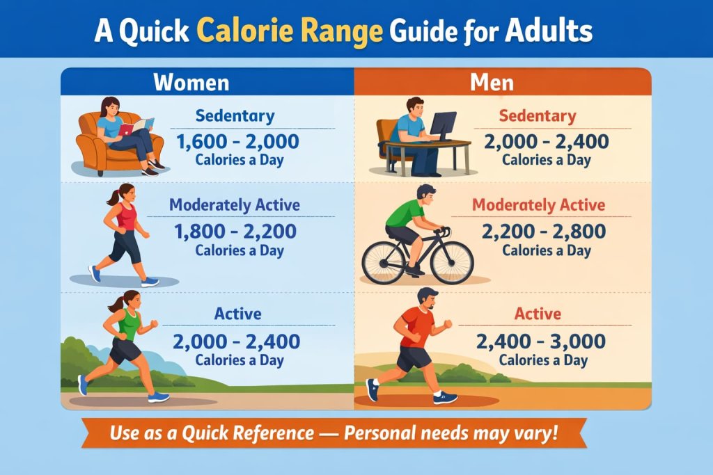 A Quick Calorie Range Guide for Adults