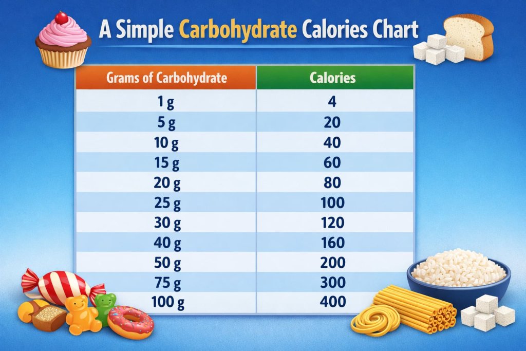 A Simple Carbohydrate Calories Chart