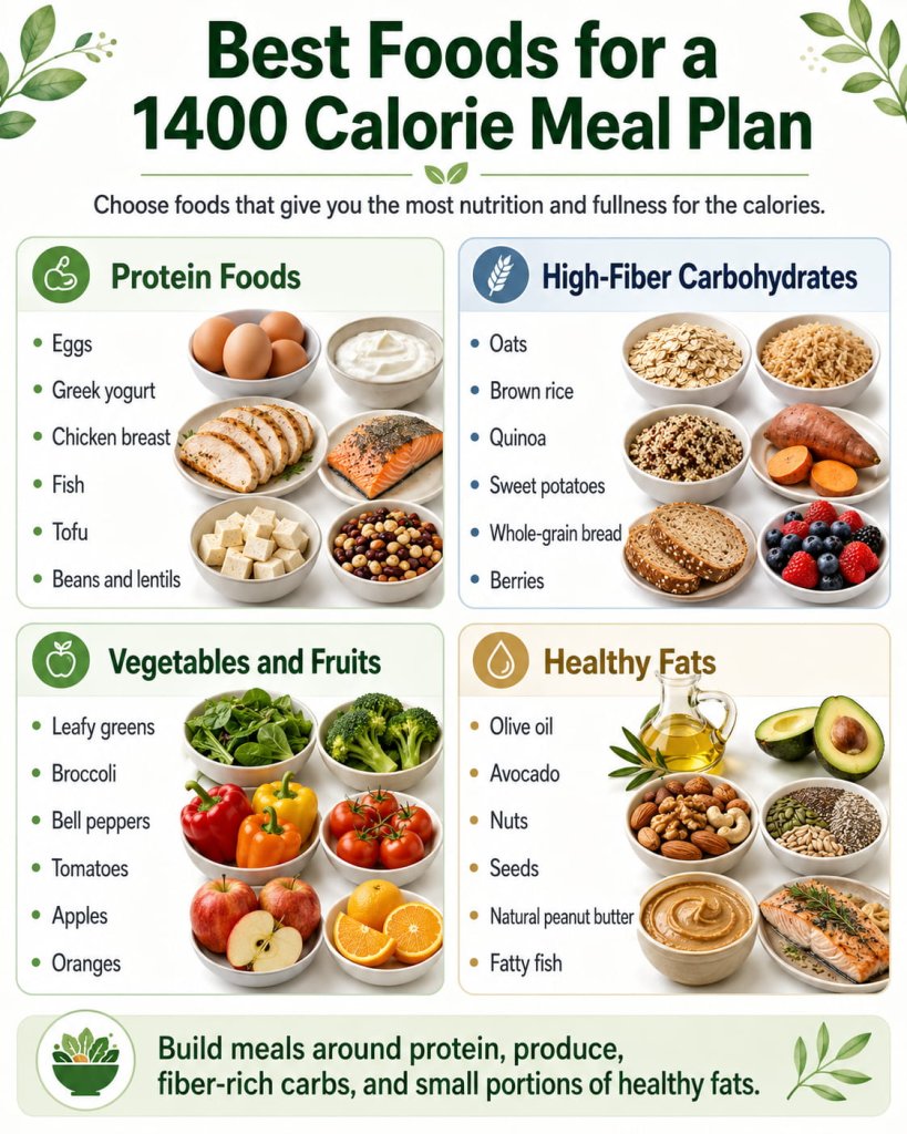 Best Foods for a 1400 Calorie Meal Plan