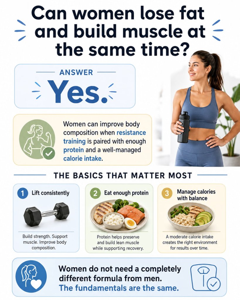 Can women lose fat and build muscle at the same time?