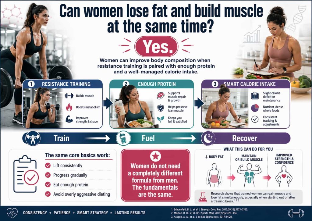 Can women lose fat and build muscle at the same time?