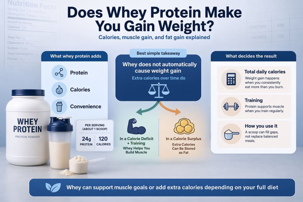 Does Whey Protein Make You Gain Weight? Muscle vs Fat
