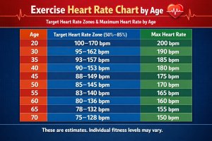 Exercise Heart Rate Chart by Age: Target Heart Rate Zones for Safe Workouts