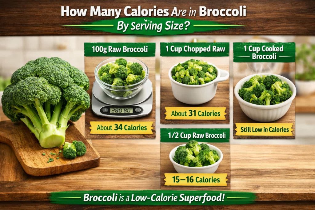 How Many Calories Are in Broccoli by Serving Size?