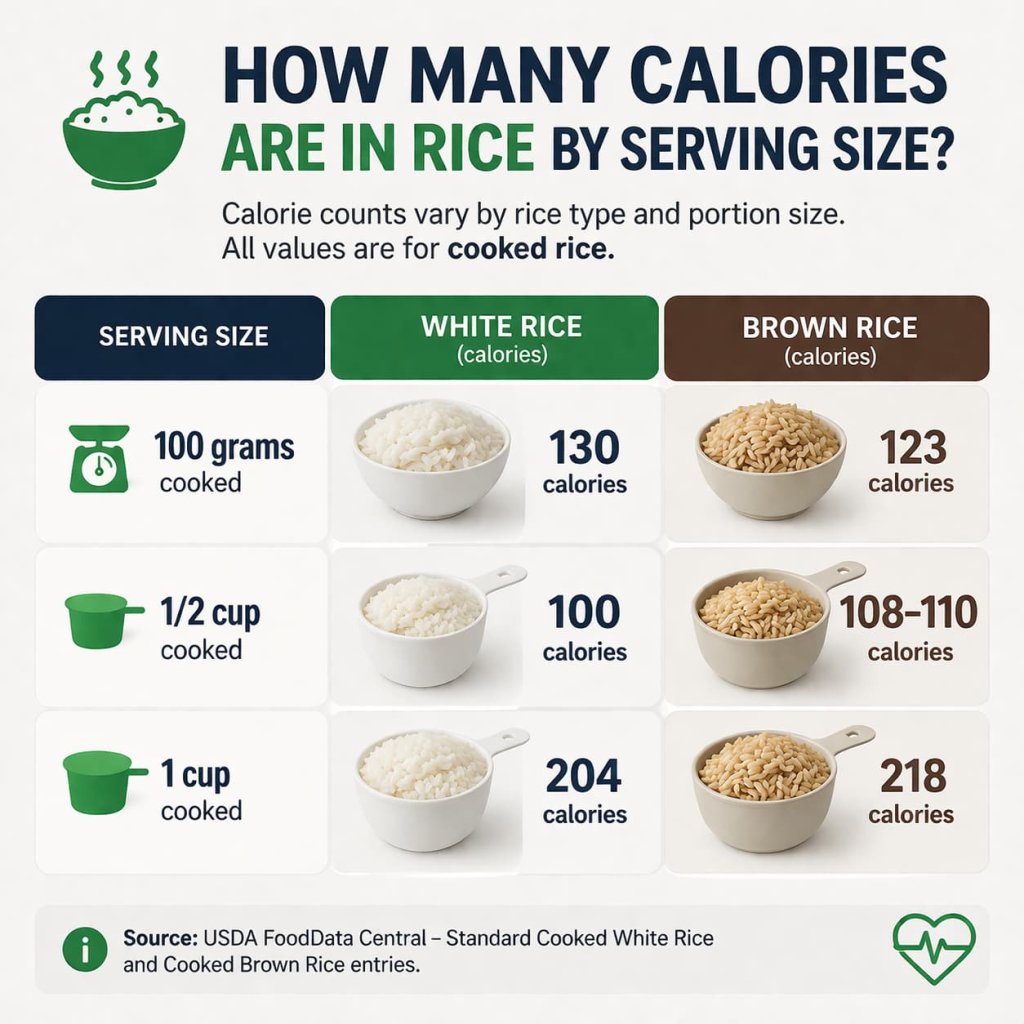 How Many Calories Are in Rice by Serving Size?