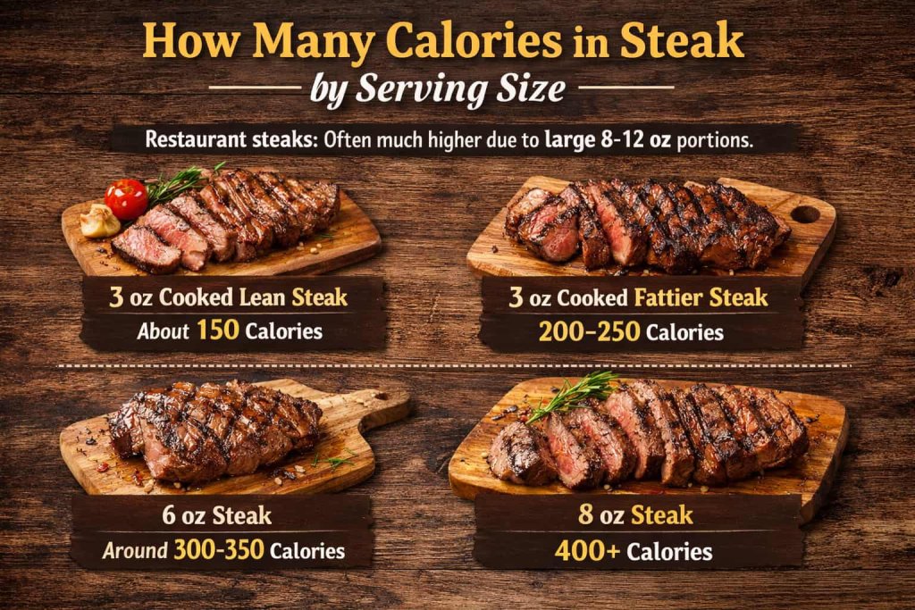 How Many Calories in Steak by Serving Size