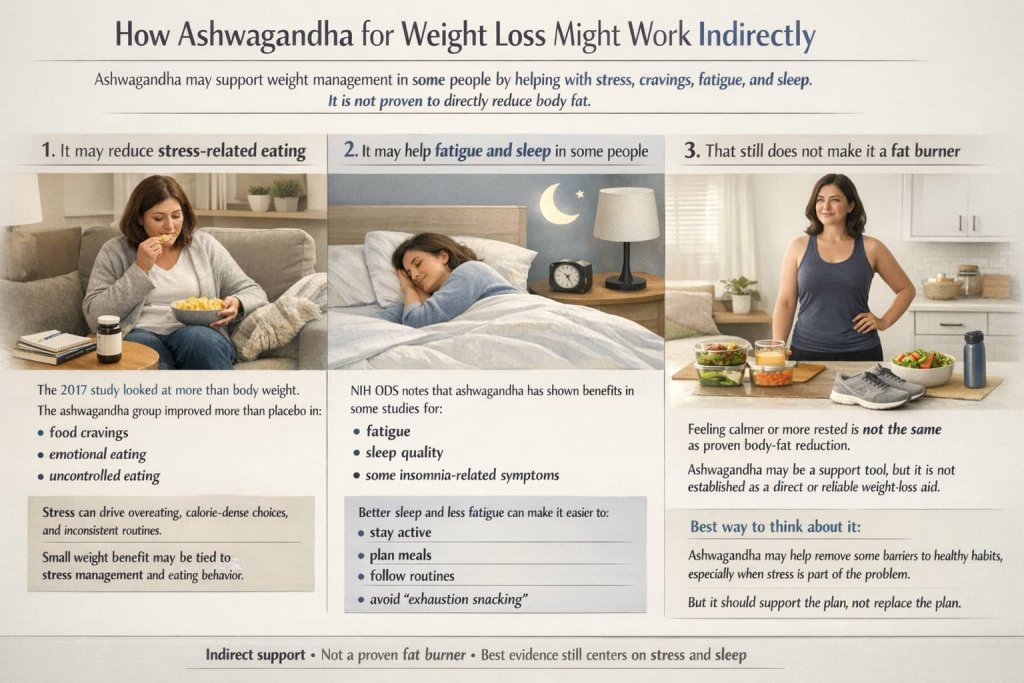 How ashwagandha for weight loss might work indirectly