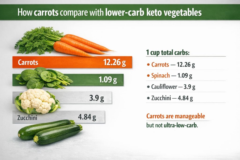 How carrots compare with lower-carb keto vegetables