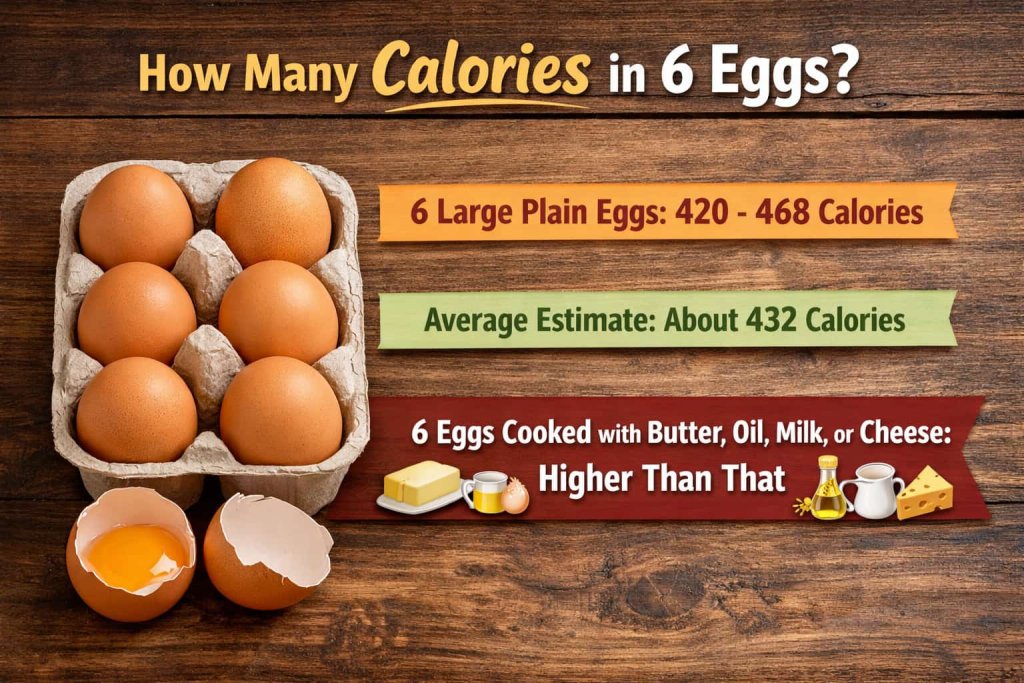 How many calories are in 6 eggs?