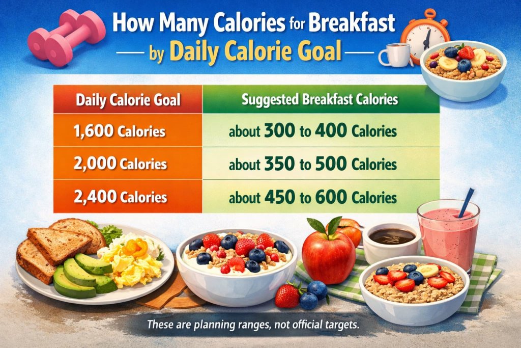 How many calories for breakfast by daily calorie goal