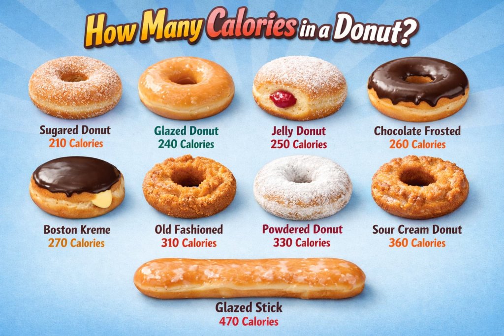How many calories in a donut by type?