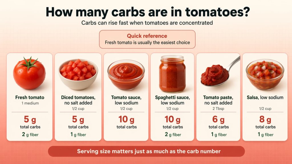 How many carbs are in tomatoes?