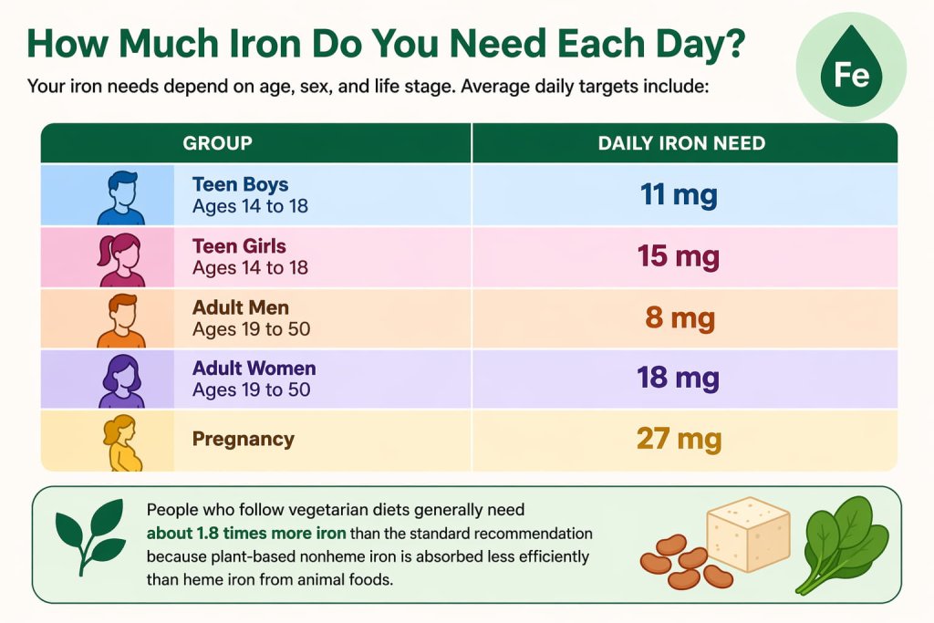 How much iron do you need each day