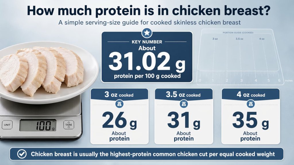 How much protein is in chicken breast?