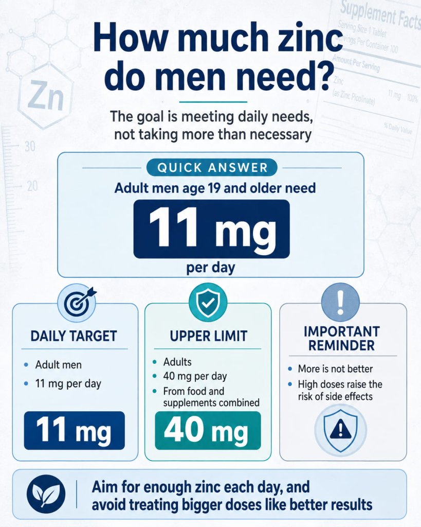 How much zinc do men need?