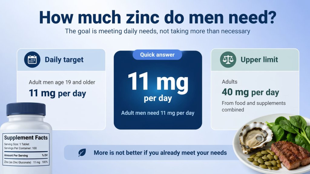 How much zinc do men need?