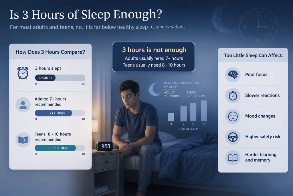 Is 3 Hours of Sleep Enough? Risks, Effects, and What to Do Next