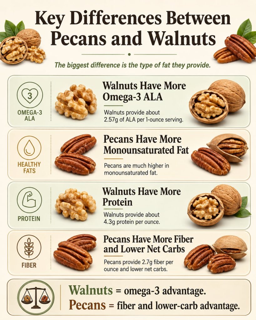 Key Differences Between Pecans and Walnuts