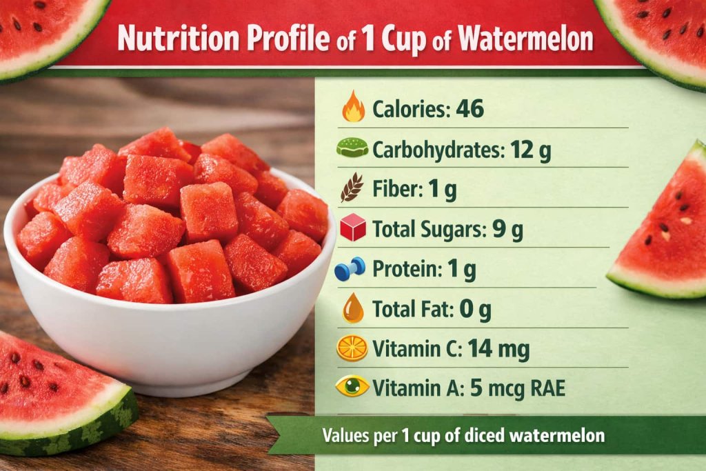Nutrition Profile of 1 Cup of Watermelon