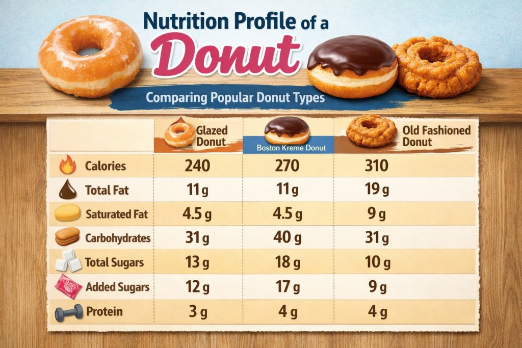 Nutrition profile of a donut