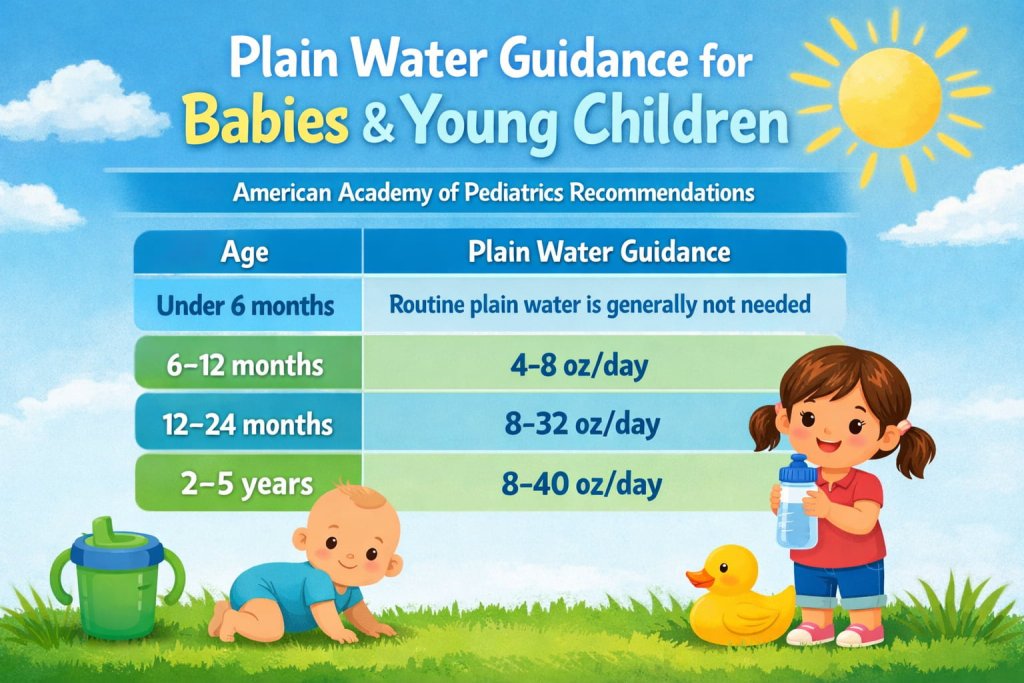 Plain-water guidance for babies and young children