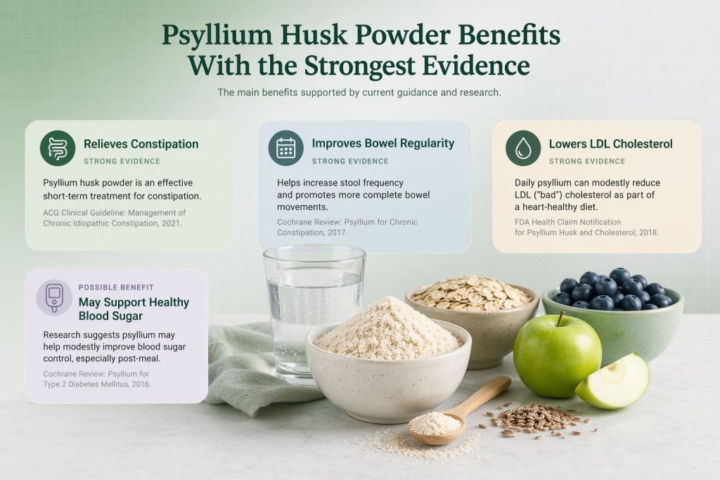 Psyllium Husk Powder Benefits With the Strongest Evidence