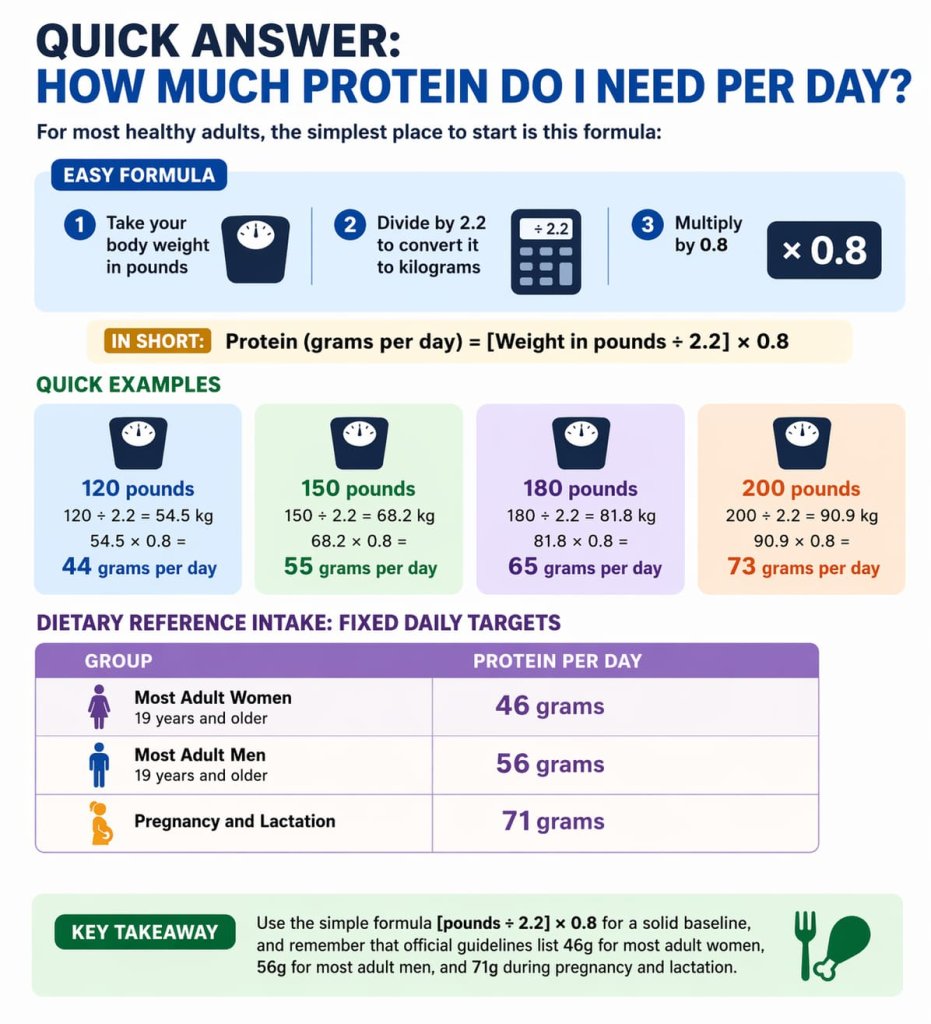 Quick Answer: How Much Protein Do I Need Per Day?