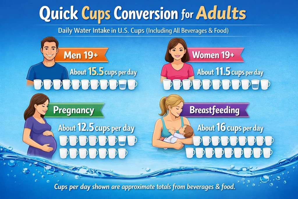 Quick cups conversion for adults