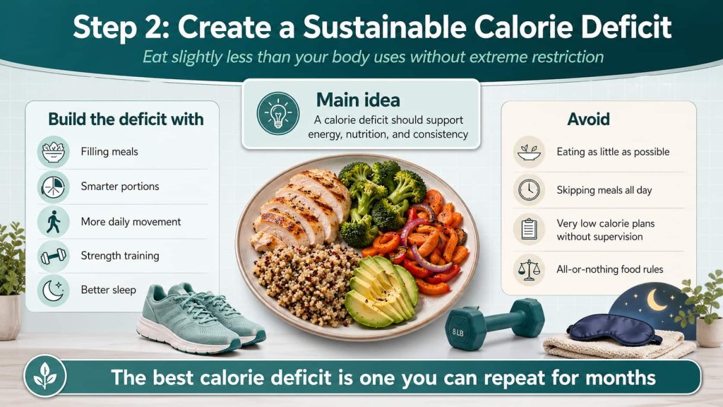 Step 2: Create a Sustainable Calorie Deficit