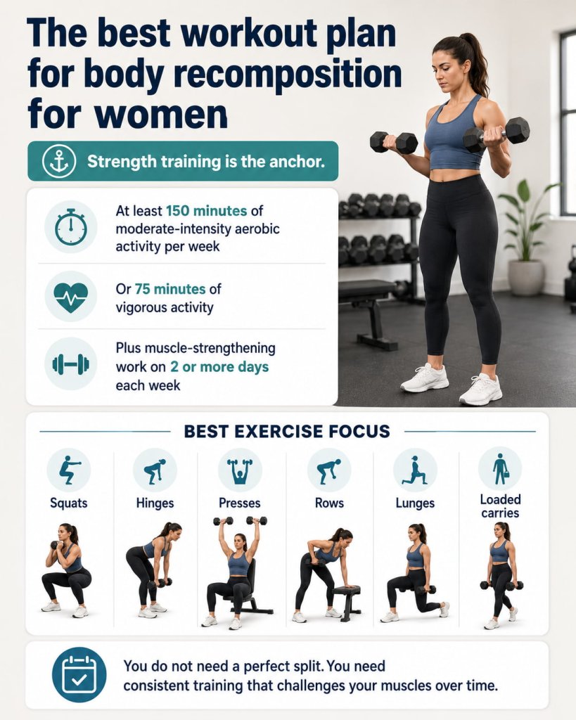 The best workout plan for body recomposition for women