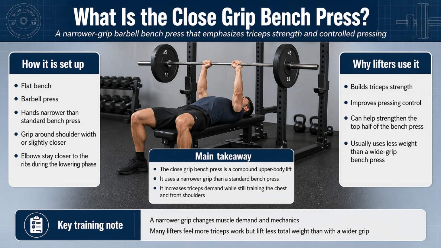 Close Grip Bench Press: Build Bigger Triceps & Bench Strength