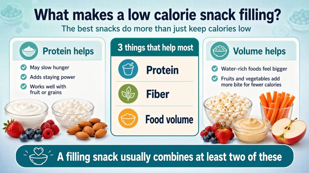 What makes a low calorie snack filling?