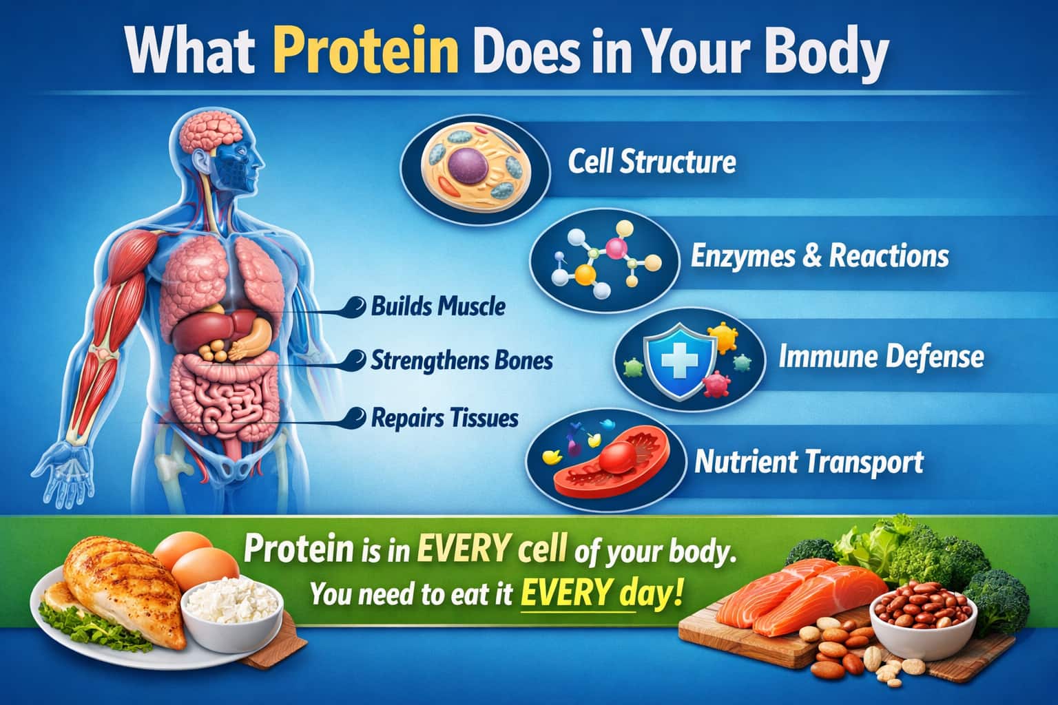 6 Health Benefits of Protein: What It Does for Muscle, Weight, Bone ...