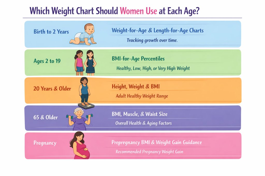 Which Weight Chart Should Women Use at Each Age?