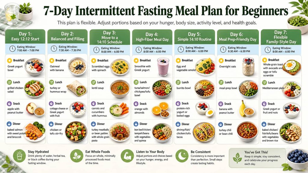 7-Day Intermittent Fasting Meal Plan for Beginners