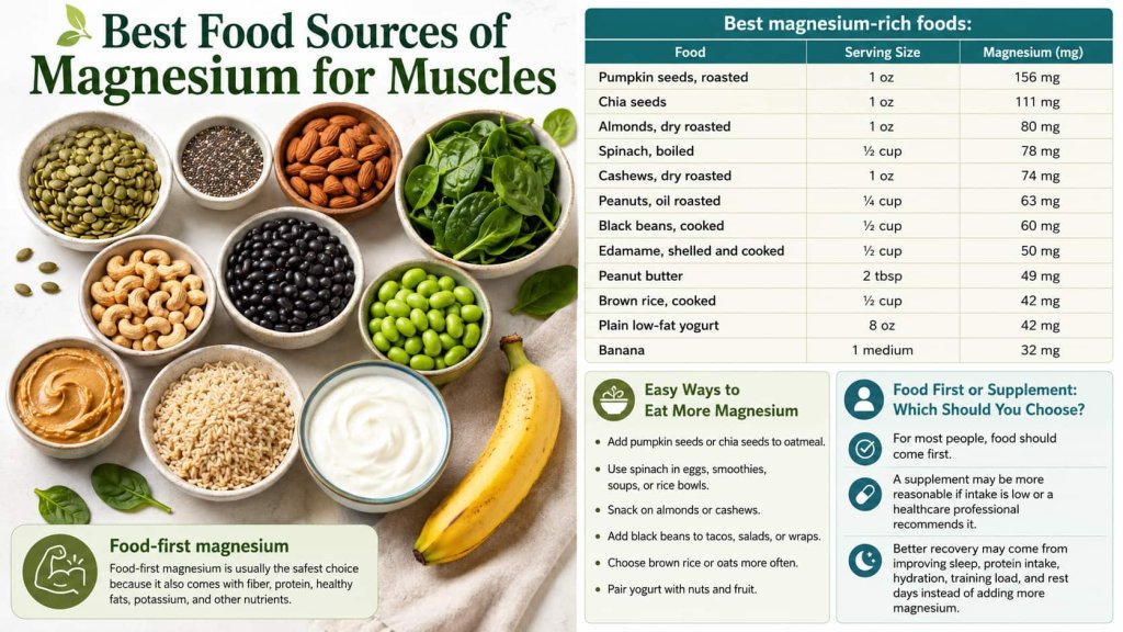 Best Food Sources of Magnesium for Muscles