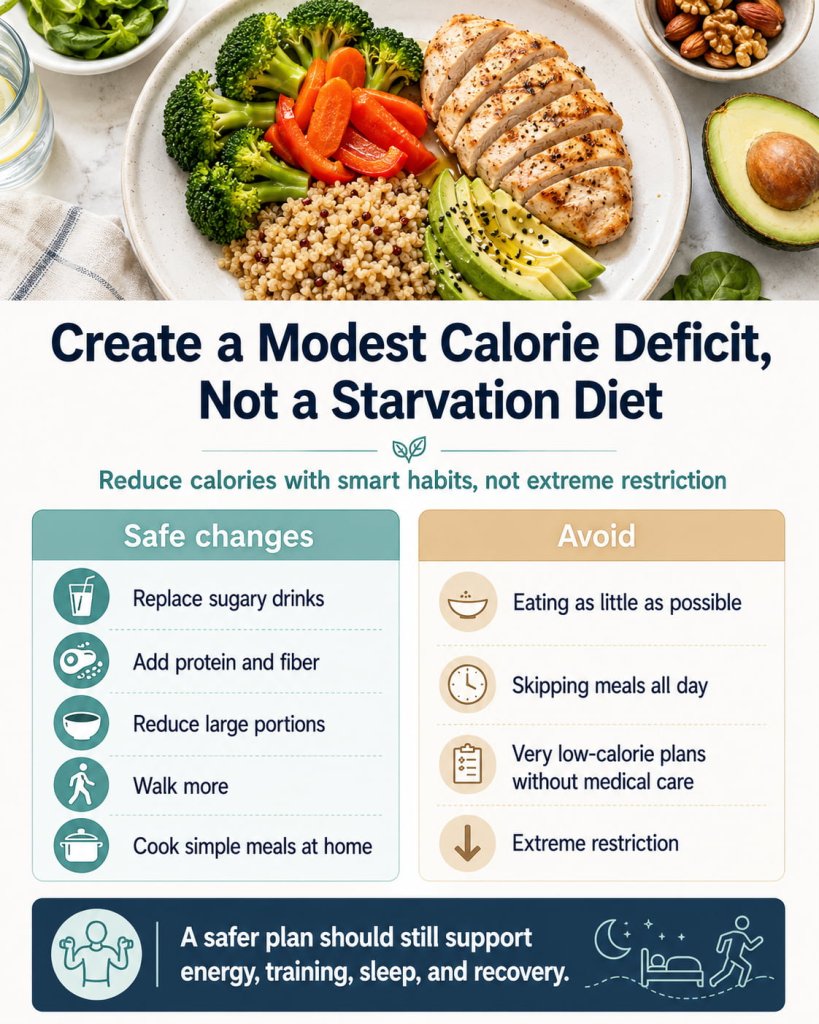 Create a Modest Calorie Deficit, Not a Starvation Diet