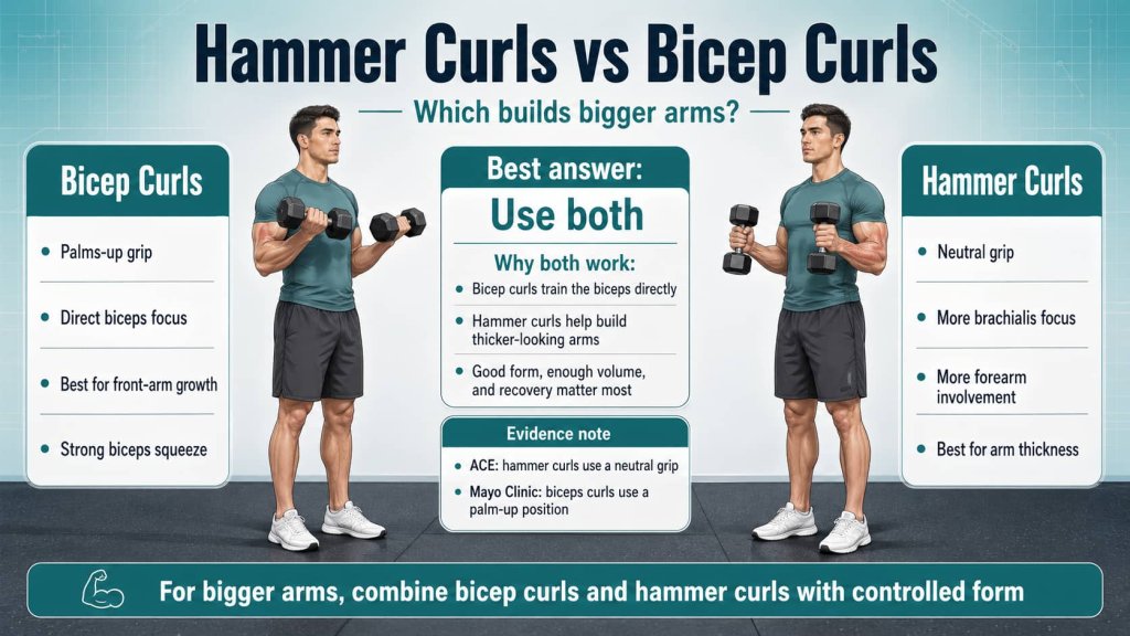 Hammer Curls vs Bicep Curls: Which Builds Bigger Arms?
